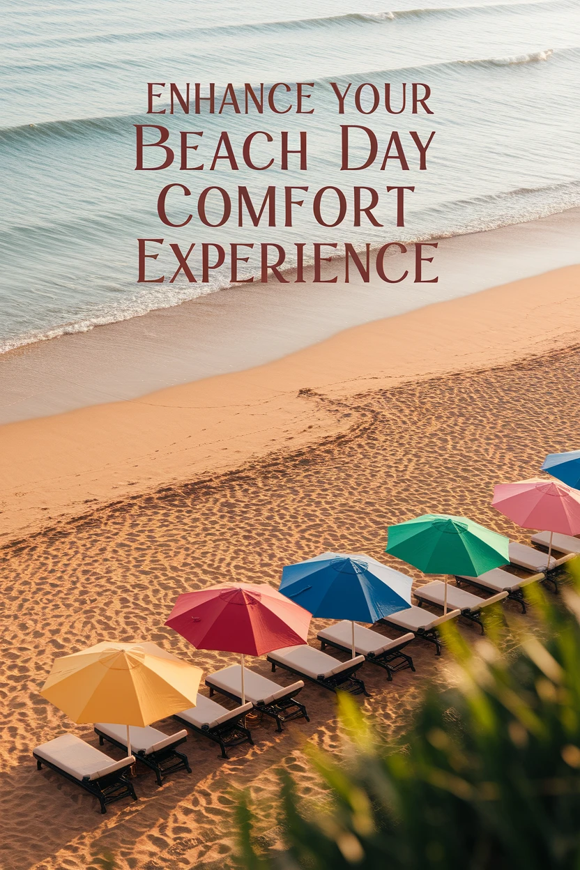 Comfort items like umbrellas and chairs.