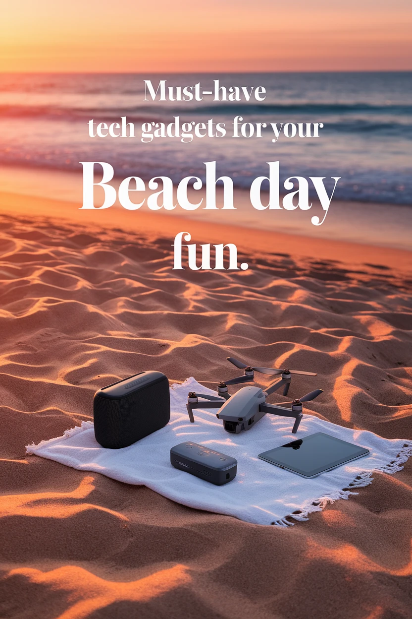 Waterproof gadgets in a beach setting