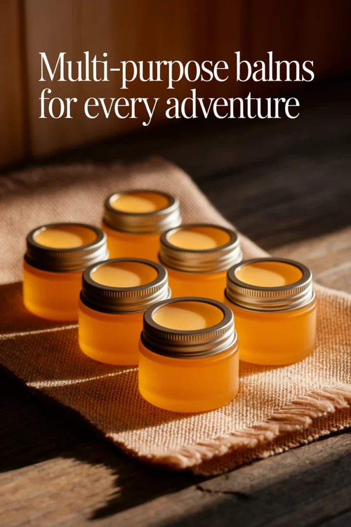 Multi-purpose balm jars showcasing eco-friendly skin protection