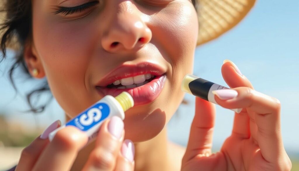 SPF lip balm for beach
